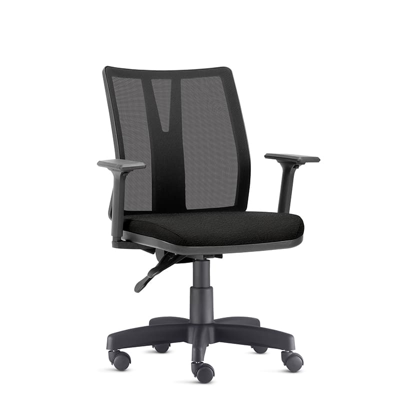 Cadeira Addit Diretor Evolution - Tela Preta - Base Metal - Frisokar